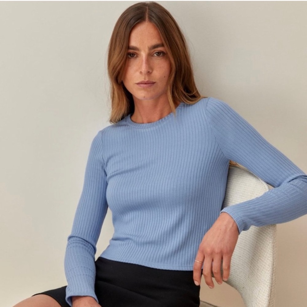 Reformation Jackie Knit Top in Blue